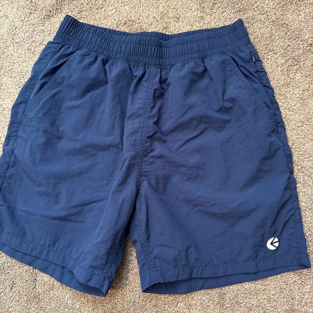 Ethika Mens Navy Blue Athletic Swim Shorts Small Nylon Activewear Pockets